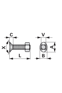 Obrázok pre Planetový šroub s maticí M12 x 70, 8.8 na radlice Kuhn 10 ks