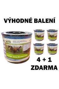Obrázok pre Balení 4+1 ZDARMA - Modro-bílá ohradníková páska Standard line M+S 20mm/200m odpor 9 Ohm/m