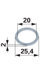 Obrázok pre Redukční kroužek nože na křovinořez vnější průměr 25,4 mm vnitřní 20 mm tloušťka 2 mm