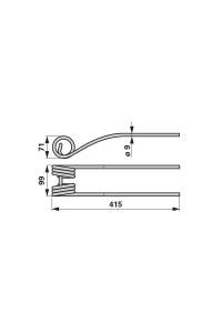 Obrázok pre Pero obraceče SIP Spider 220, 350, 450H, 550H, 680H, SRO 2200, 3500 bílé 415 x 99 x 9 mm