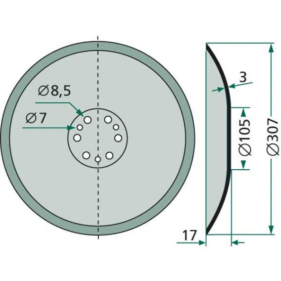 Obrázok pre Válcový kotouč, disk pro CX secí botku vhodný pro Accord