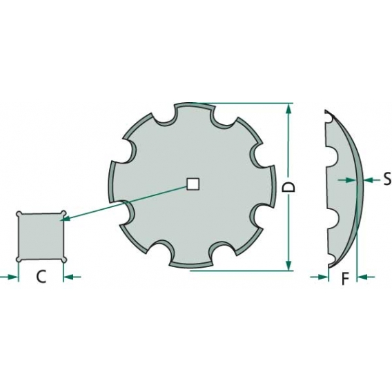 Obrázok pre Ozubený disk - k montáži na čtyřhrannou hřídel, průměr D=660 mm, tloušťka S=6 mm