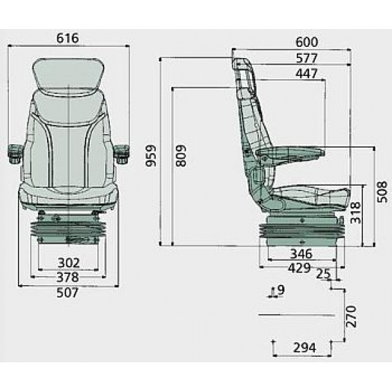 Obrázok pre Traktorová sedačka Granit Super-komfort vzduchové odpružení 12 V