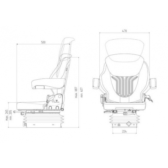 Obrázok pre Traktorová sedačka Grammer COMPACTO Basic S (MSG 83/511)