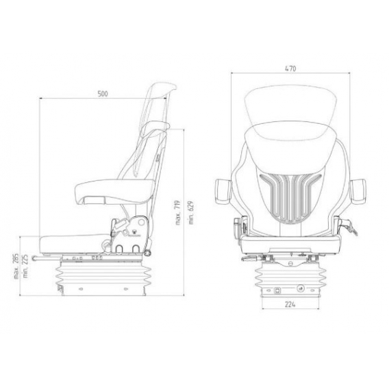 Obrázok pre Traktorová sedačka Grammer COMPACTO COMFORT S (MSG 93/521)