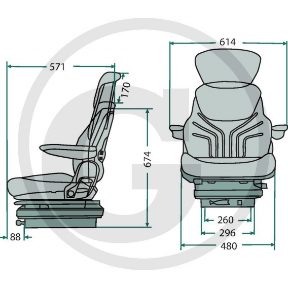 Obrázok pre Traktorová sedačka Grammer MAXIMO Basic (MSG 85/721)