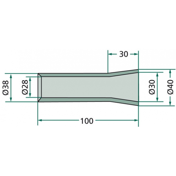 Obrázok pre Přivařovací pouzdro na hroty na balíky 100 mm pro hroty se závitem M20, M22, M24