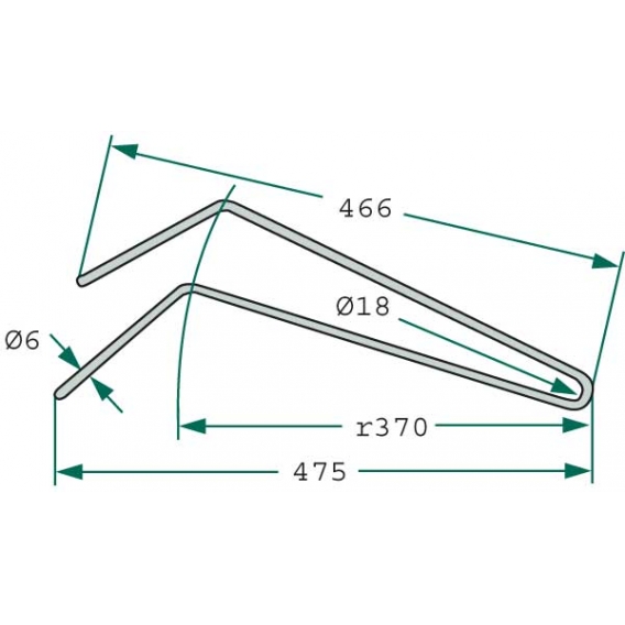 Obrázok pre Pružné pero vhodné pro shrnovače Niemeyer Heuma H 4, Heuma H 6, Heuma H 5 délka 475 mm