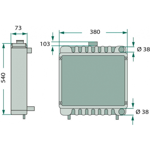 Obrázok pre Chladič vhodný pro Steyr výška 540 mm šířka 380 mm