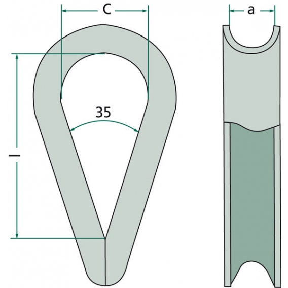 Obrázok pre Očnice zinkovaná pro ocelová lana 14 mm