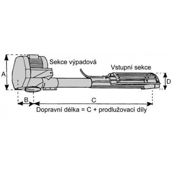 Obrázok pre Šnekový dopravník Kongskilde DGA 102 s motorem 1,5 kW délka 3 m