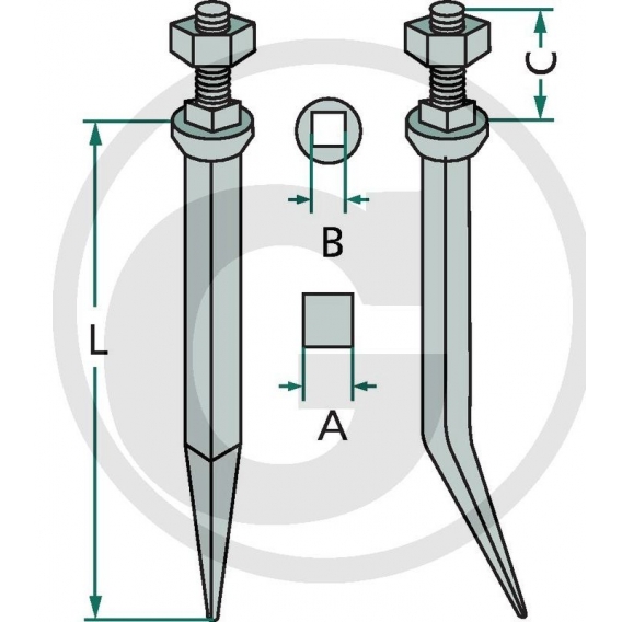Obrázok pre Hřeb do bran rovný 180 mm závit M14 x 40