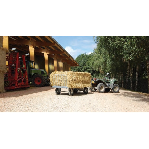 Obrázok pre Ruční vozík kovový La GÉE čtyřkolový na balíky sena a slámy bez přední a zadní zábrany