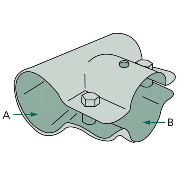 Obrázok pre Stájová trubková T spona jednodílná se 2 šrouby průměr 34 mm
