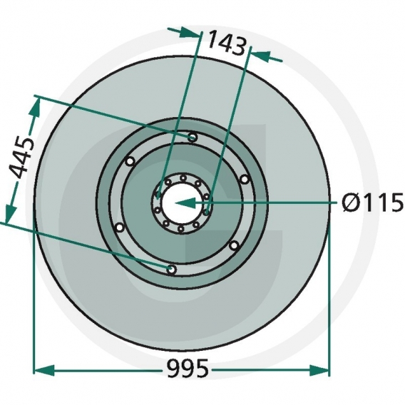 Obrázok pre Kluzný talíř pro bubnové žací lišty Deutz-Fahr KM 3.90, Taarup a Vicon/PZ CM 210, 211