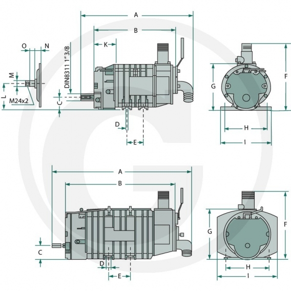 Obrázok pre Vakuové čerpadlo HERTELL KD-8.000 kompresor kapacita 8000 l/min