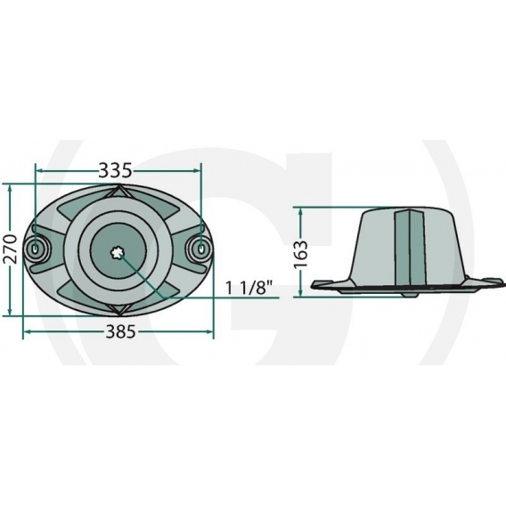 Obrázok pre Žací disk 335 mm s bubnem vhodný pro Kuhn GMD 44, 55, 66, 77 diskové sekačky