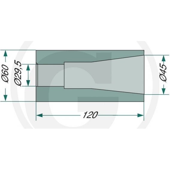 Obrázok pre Přivařovací pouzdro na hroty na balíky 120 mm závit M28 vnitřní průměr 29,5-45 mm