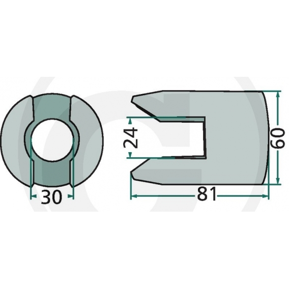 Obrázok pre Ozubená spojka pro čep unašeče vhodná pro obraceče Deutz-Fahr a Pöttinger nové provedení