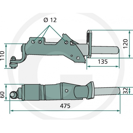 Obrázok pre Řídící rameno vhodné pro shrnovače JF-Stoll Drive 1800S, 380-4DS, 445-4DS, 465-4DS