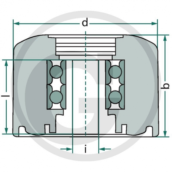 Obrázok pre Podpěrná kladka průměr 62 mm, výška 21,5 mm, otvor 12,5 mm pro bramborový kombajn Grimme