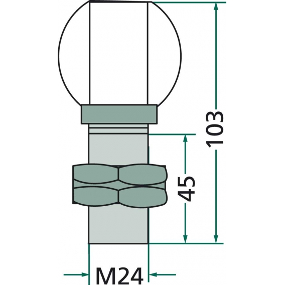 Obrázok pre Nástrčná trubka na maják s gumovou čepičkou k našroubování