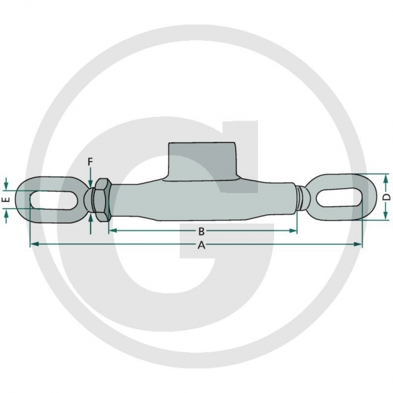 Obrázok pre Napínací zámek délka 275-325 mm M22 x 2,5 pro stabilizátor spodního závěsu třetího bodu