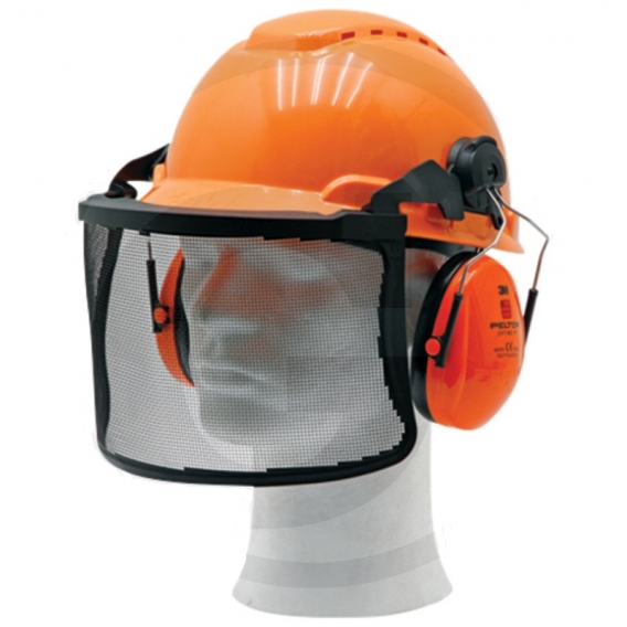 Obrázok pre Dřevorubecká helma Granit Comfort v kombinaci se sluchátky a ochraným štítem Designet 3M