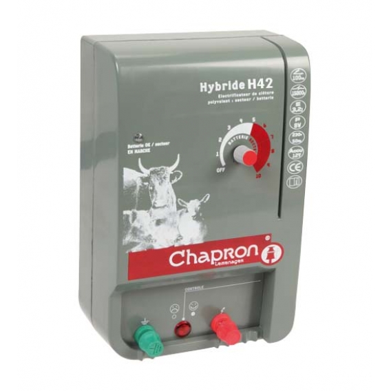 Obrázok pre Chapron HYBRIDE H42 kombinovaný zdroj napětí pro elektrický ohradník s regulací impulzů