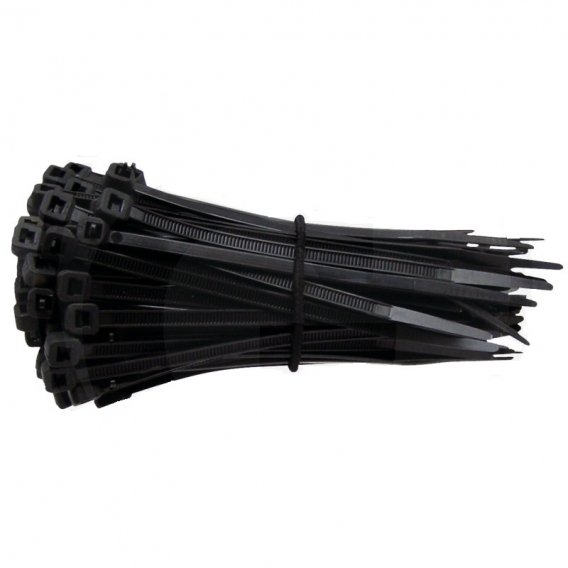 Obrázok pre Vázací pásky stahovací na kabely 250 x 4,8 mm černé polyamidové 100 ks