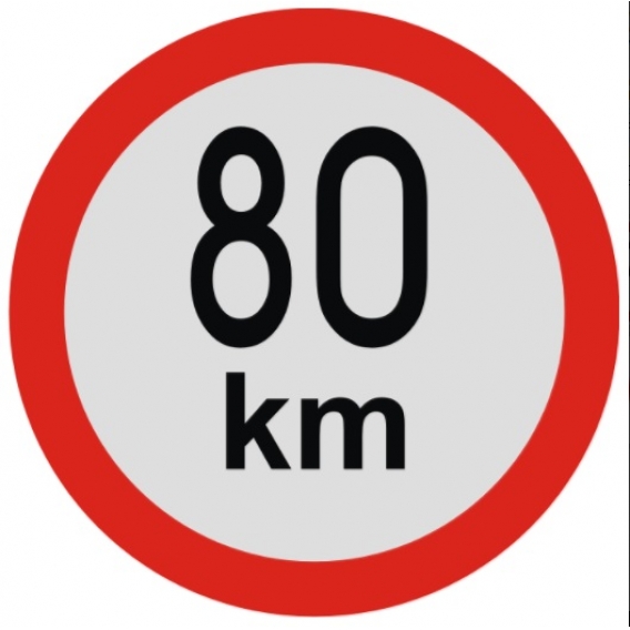 Obrázok pre Samolepka omezení rychlosti 80 km/h průměr 200 mm