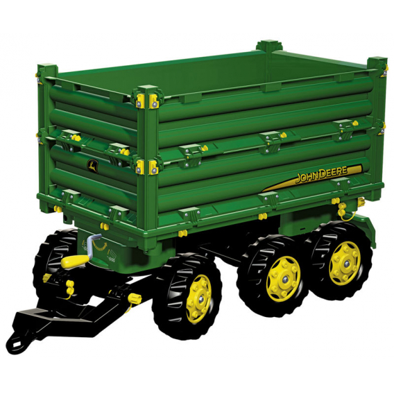 Obrázok pre Rolly Toys - třístranný sklápěč John Deere za šlapací traktory a nakladače zelený