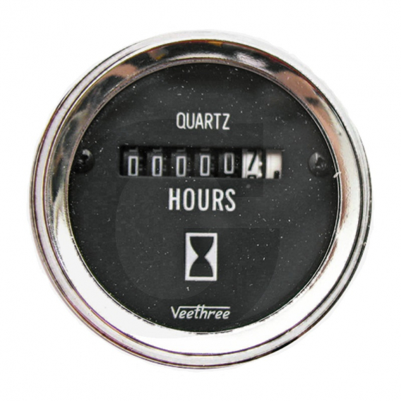 Obrázok pre Počítadlo provozních hodin analogové 8 - 28V průměr 52 mm