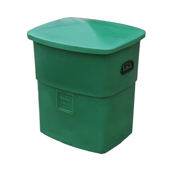 Obrázok pre Víceúčelová nádoba s víkem La GÉE 120 l plastová PE zelená zásobník na krmiva