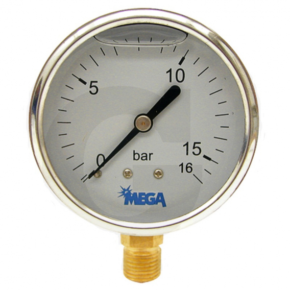 Obrázok pre Glycerinový tlakoměr, manometr Mega pro fekální vozy rozsah -1/+15 bar