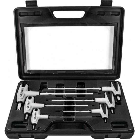 Obrázok pre Sada imbusů klíčů s T rukojetí Granit BLACK EDITION 6 ks 3 až 10 mm v kufru