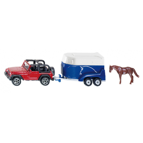 Obrázok pre Siku - Jeep s přívěsem na přepravu koní 1:87