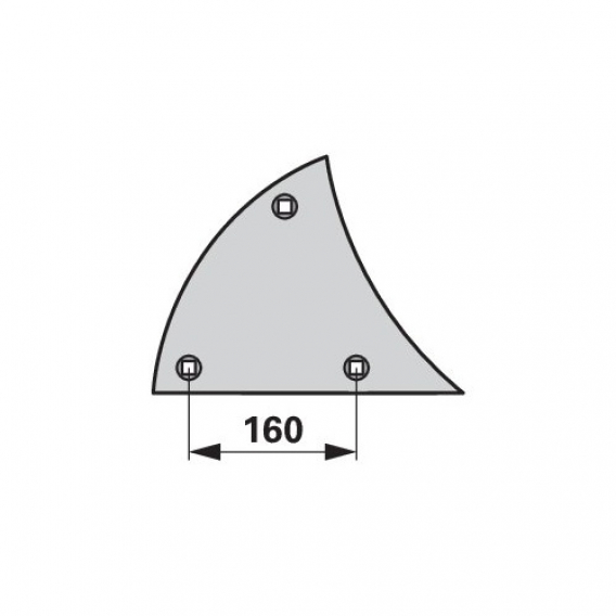 Obrázok pre Výměnný díl trojúhelník pravý FRANK na pluh Lemken, Ostroj typ B2KR