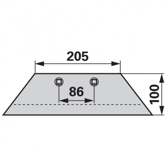 Obrázok pre Odhrnovačka předradličky oboustranná FRANK na pluh Lemken, Ostroj typ S360 205 x 100 mm