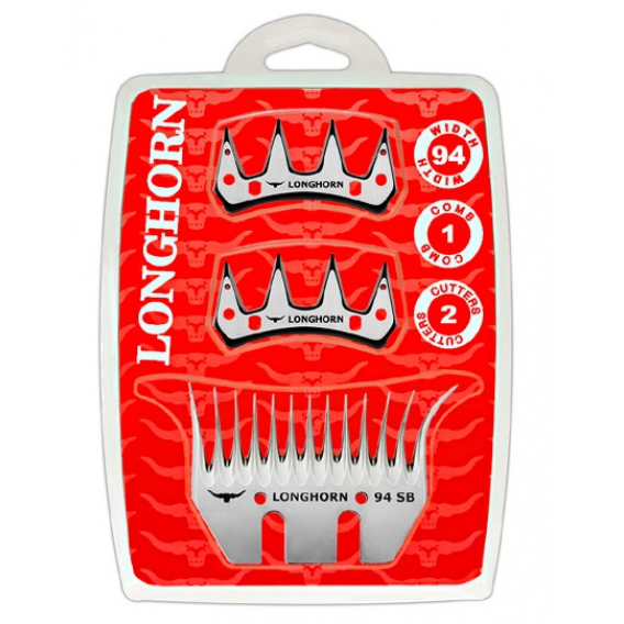 Obrázok pre Farmářská sada širokých nožů Longhorn SB 35/94 mm na stříhání ovcí 1 spodní + 2 horní nože