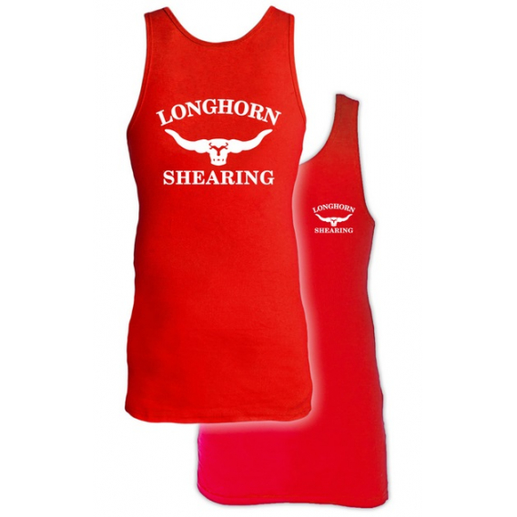 Obrázok pre Prodloužené bavlněné tílko Longhorn velikost L barva červená