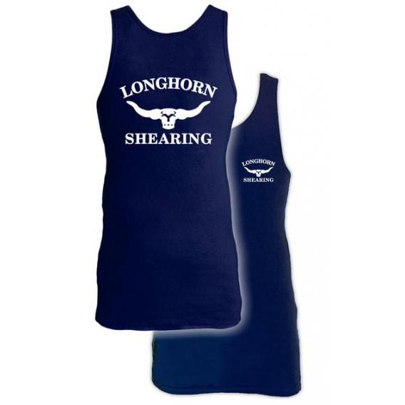 Obrázok pre Prodloužené bavlněné tílko Longhorn velikost L barva námořní tmavě modrá