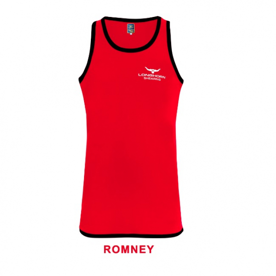 Obrázok pre Bavlněné tílko s prodloužením na zádech Longhorn velikost XL barva červená Romney