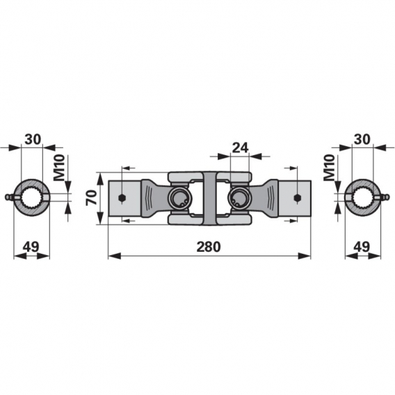 Obrázok pre Dvojitý kloub pohonu na obraceč sena Pöttinger HIT a EUROHIT 40, 47, 54, 58, 64, 69, 80