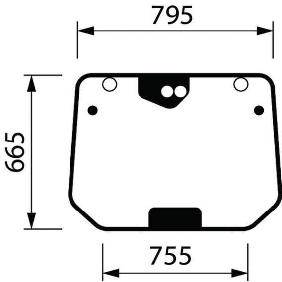 Obrázok pre Sklo zadní čiré SDF na traktor Deutz-Fahr AgroPlus F, Same Frutteto rozměr 795 x 655 mm