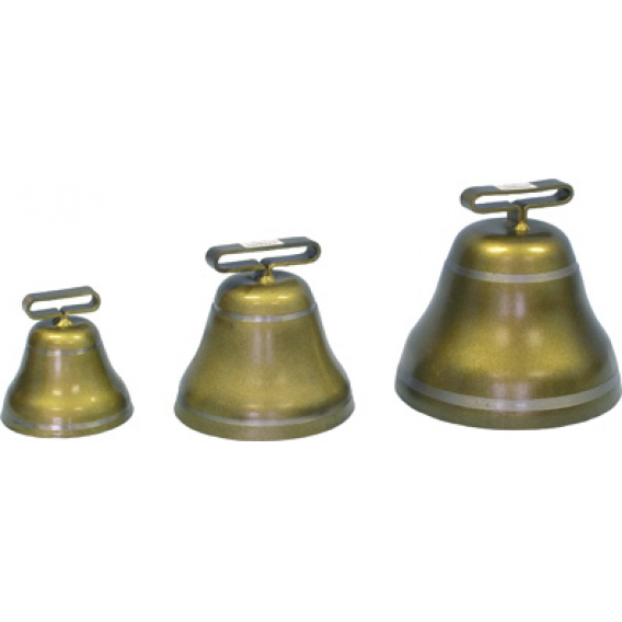 Obrázok pre Pastevní kravský zvon, zvonec pro skot ocelový v barvě bronzové průměr 145 mm