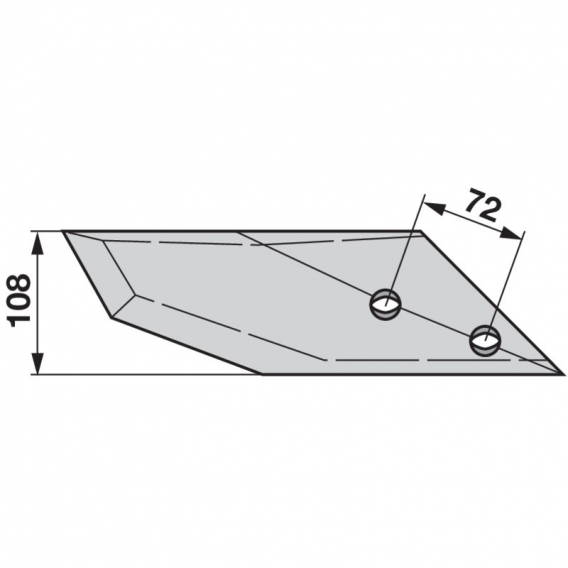 Obrázok pre Dláto levé na pluh Regent 108 mm 33.21.374, DGS 770 L iQparts