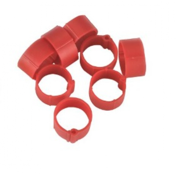 Obrázok pre Zámkové kroužky na holuby a křepelky 8 mm červený 20 ks