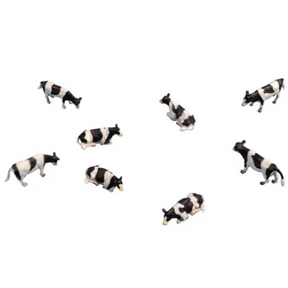 Obrázok pre Kids Globe - krávy černobílé 8 ks v různých polohách v měřítku 1 : 87