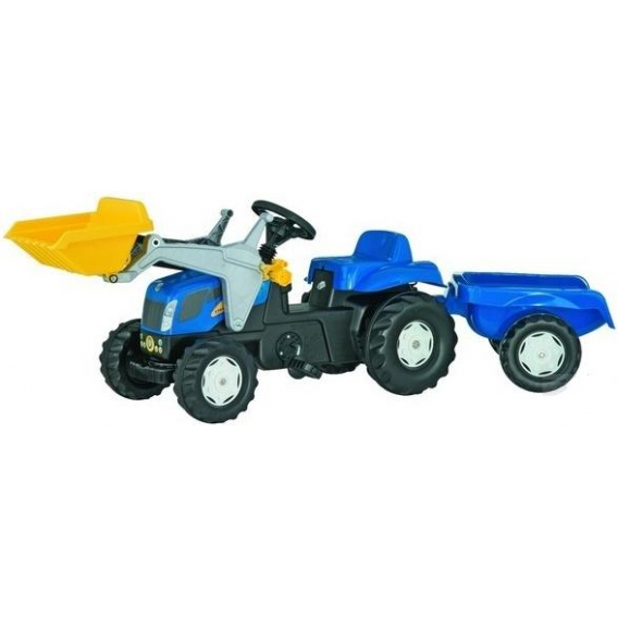 Obrázok pre Rolly Toys - šlapací traktor New Holland T7040 s vozíkem a čelním nakladačem Rolly Kid